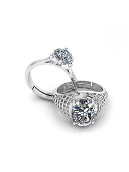 Miss Highness - 925 Sterling Silver Couple Rings for Women and Men (Pack of 2)