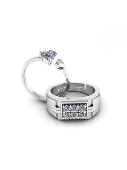 Miss Highness - 925 Sterling Silver Couple Rings for Women and Men (Pack of 2)