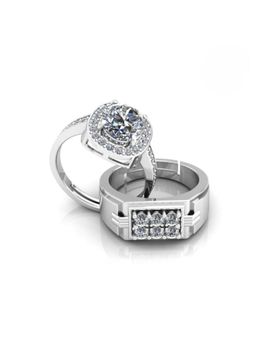 Miss Highness - 925 Sterling Silver Couple Rings for Women and Men (Pack of 2)