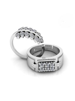 Miss Highness - 925 Sterling Silver Couple Rings for Women and Men (Pack of 2)