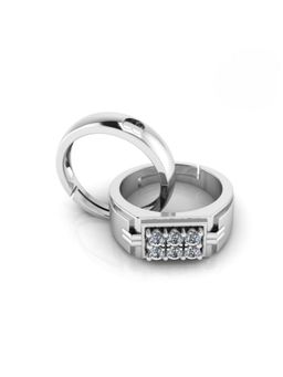 Miss Highness - 925 Sterling Silver Couple Rings for Women and Men (Pack of 2)