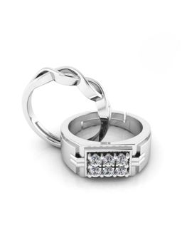 Miss Highness - 925 Sterling Silver Couple Rings for Women and Men (Pack of 2)