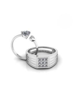 Miss Highness - 925 Sterling Silver Couple Rings for Women and Men (Pack of 2)