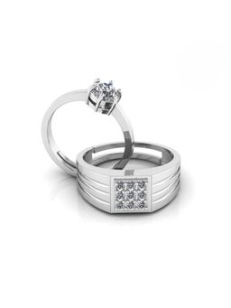 Miss Highness - 925 Sterling Silver Couple Rings for Women and Men (Pack of 2)