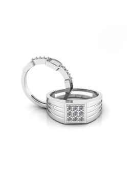 Miss Highness - 925 Sterling Silver Couple Rings for Women and Men (Pack of 2)