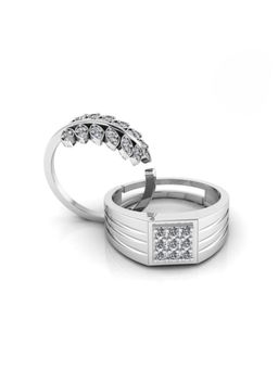 Miss Highness - 925 Sterling Silver Couple Rings for Women and Men (Pack of 2)