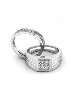 Miss Highness - 925 Sterling Silver Couple Rings for Women and Men (Pack of 2)