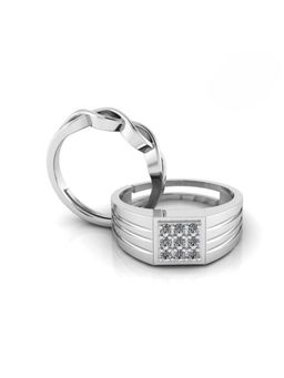 Miss Highness - 925 Sterling Silver Couple Rings for Women and Men (Pack of 2)
