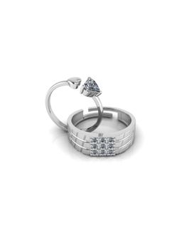 Miss Highness - 925 Sterling Silver Couple Rings for Women and Men (Pack of 2)