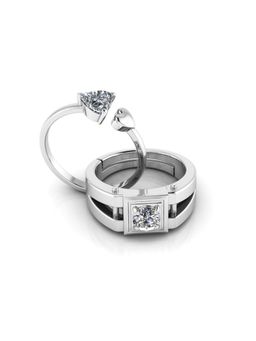 Miss Highness - 925 Sterling Silver Couple Rings for Women and Men (Pack of 2)
