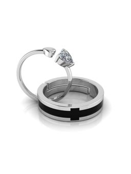 Miss Highness - 925 Sterling Silver Couple Rings for Women and Men (Pack of 2)