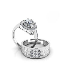 Miss Highness - 925 Sterling Silver Couple Rings for Women and Men (Pack of 2)