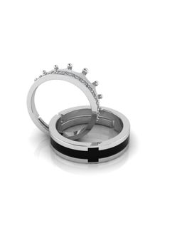 Miss Highness - 925 Sterling Silver Couple Rings for Women and Men (Pack of 2)