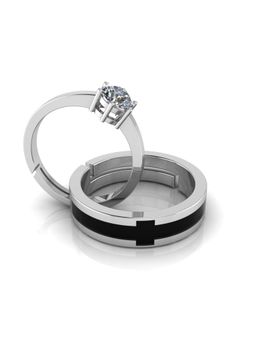 Miss Highness - 925 Sterling Silver Couple Rings for Women and Men (Pack of 2)