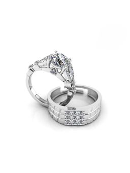 Miss Highness - 925 Sterling Silver Couple Rings for Women and Men (Pack of 2)
