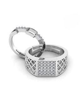 Miss Highness - 925 Sterling Silver Couple Rings for Women and Men (Pack of 2)