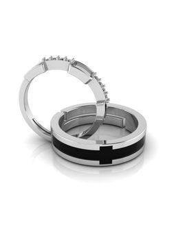 Miss Highness - 925 Sterling Silver Couple Rings for Women and Men (Pack of 2)