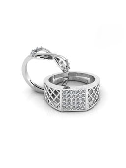 Miss Highness - 925 Sterling Silver Couple Rings for Women and Men (Pack of 2)