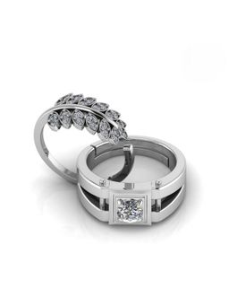 Miss Highness - 925 Sterling Silver Couple Rings for Women and Men (Pack of 2)