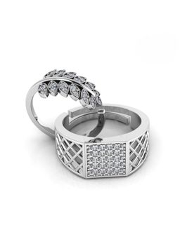Miss Highness - 925 Sterling Silver Couple Rings for Women and Men (Pack of 2)
