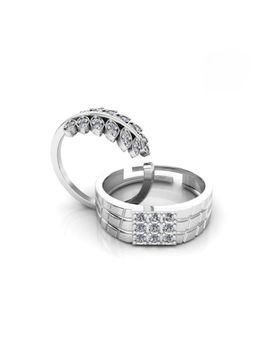 Miss Highness - 925 Sterling Silver Couple Rings for Women and Men (Pack of 2)