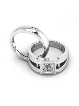 Miss Highness - 925 Sterling Silver Couple Rings for Women and Men (Pack of 2)