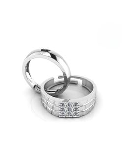 Miss Highness - 925 Sterling Silver Couple Rings for Women and Men (Pack of 2)