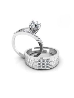 Miss Highness - 925 Sterling Silver Couple Rings for Women and Men (Pack of 2)