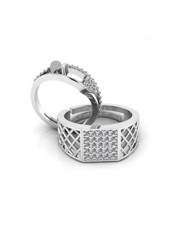 Miss Highness - 925 Sterling Silver Couple Rings for Women and Men (Pack of 2)