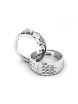 Miss Highness - 925 Sterling Silver Couple Rings for Women and Men (Pack of 2)