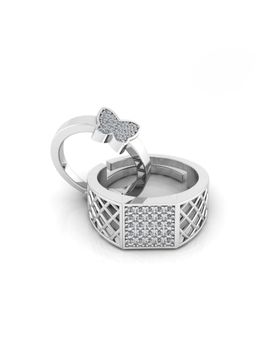 Miss Highness - 925 Sterling Silver Couple Rings for Women and Men (Pack of 2)