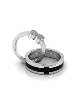 Miss Highness - 925 Sterling Silver Couple Rings for Women and Men (Pack of 2)
