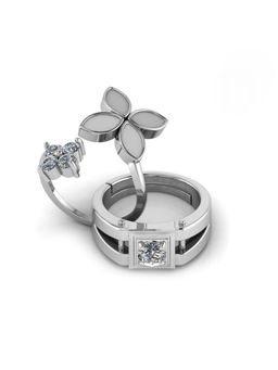 Miss Highness - 925 Sterling Silver Couple Rings for Women and Men (Pack of 2)