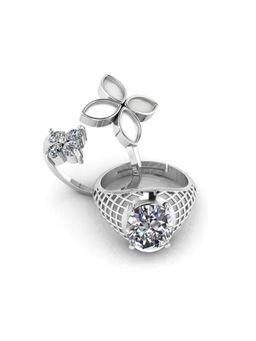 Miss Highness - 925 Sterling Silver Couple Rings for Women and Men (Pack of 2)