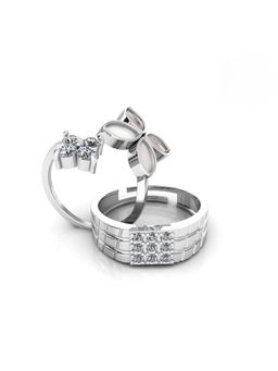 Miss Highness - 925 Sterling Silver Couple Rings for Women and Men (Pack of 2)