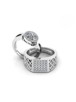 Miss Highness - 925 Sterling Silver Couple Rings for Women and Men (Pack of 2)