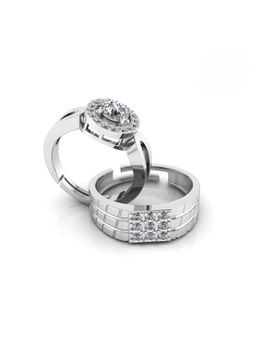 Miss Highness - 925 Sterling Silver Couple Rings for Women and Men (Pack of 2)