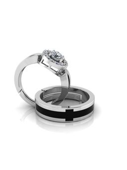 Miss Highness - 925 Sterling Silver Couple Rings for Women and Men (Pack of 2)