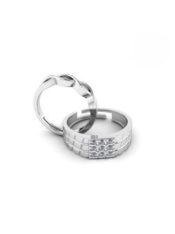Miss Highness - 925 Sterling Silver Couple Rings for Women and Men (Pack of 2)