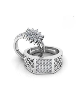 Miss Highness - 925 Sterling Silver Couple Rings for Women and Men (Pack of 2)