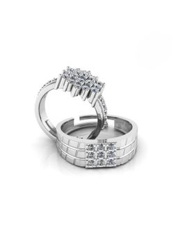 Miss Highness - 925 Sterling Silver Couple Rings for Women and Men (Pack of 2)