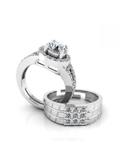 Miss Highness - 925 Sterling Silver Couple Rings for Women and Men (Pack of 2)