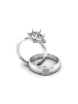 Miss Highness - 925 Sterling Silver Couple Rings for Women and Men (Pack of 2)