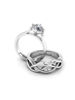 Miss Highness - 925 Sterling Silver Couple Rings for Women and Men (Pack of 2)