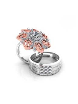 Miss Highness - 925 Sterling Silver Couple Rings for Women and Men (Pack of 2)