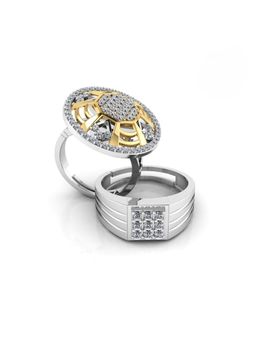 Miss Highness - 925 Sterling Silver Couple Rings for Women and Men (Pack of 2)