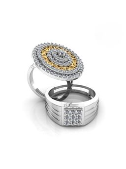 Miss Highness - 925 Sterling Silver Couple Rings for Women and Men (Pack of 2)