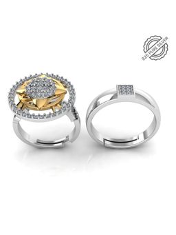 Miss Highness - 925 Sterling Silver Couple Rings for Women and Men (Pack of 2)
