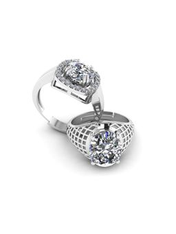 Miss Highness - 925 Sterling Silver Couple Rings for Women and Men (Pack of 2)