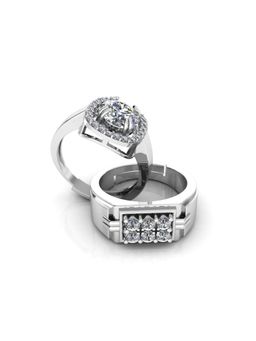 Miss Highness - 925 Sterling Silver Couple Rings for Women and Men (Pack of 2)